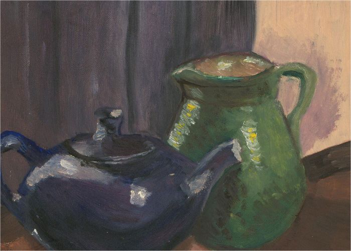 Jennifer Anderson - 20th Century Oil, Blue Pot, Green Jug