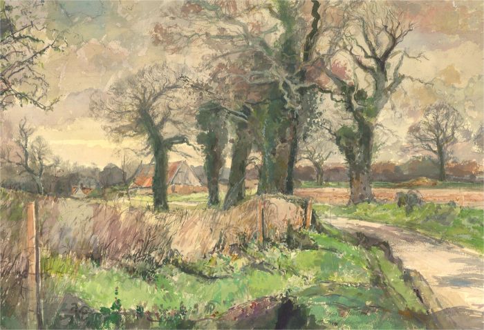 Keith Johnson (1931-2018) - 20th Century Watercolour, Thurning RD, Hindolveston