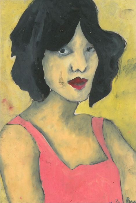 Ben Carrivick - Contemporary Oil, Figure in Pink Sleeveless Dress