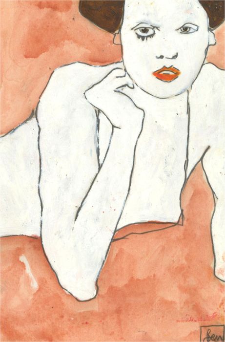 Ben Carrivick - Contemporary Oil, Portrait of a Nude Figure