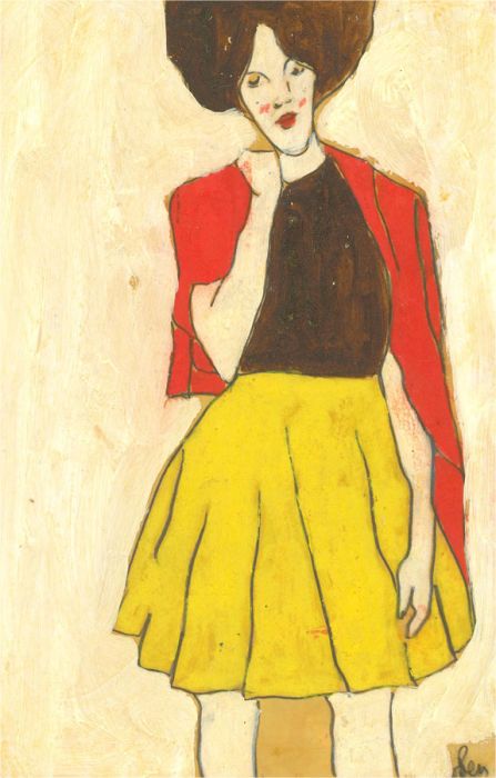 Ben Carrivick - Contemporary Oil, Figure in Yellow Skirt