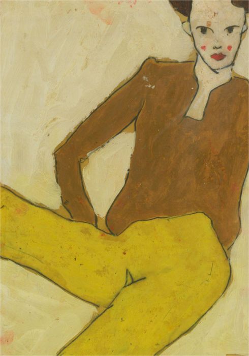 Ben Carrivick - Contemporary Oil, Figure in Bright Yellow Trousers