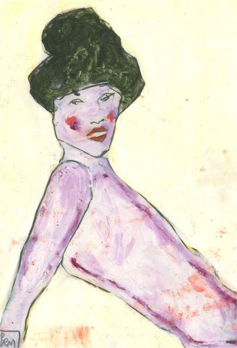 Ben Carrivick - Contemporary Oil, Figure in Lilac
