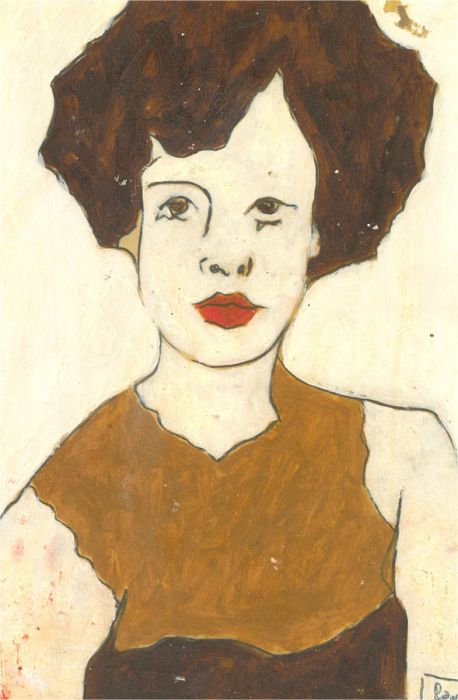 Ben Carrivick - Contemporary Oil, Figure in Mustard Yellow and Brown