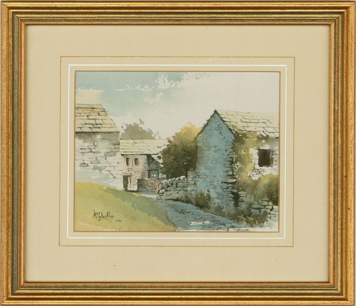 Peter Woolley - 1990 Watercolour, Grassington Scene