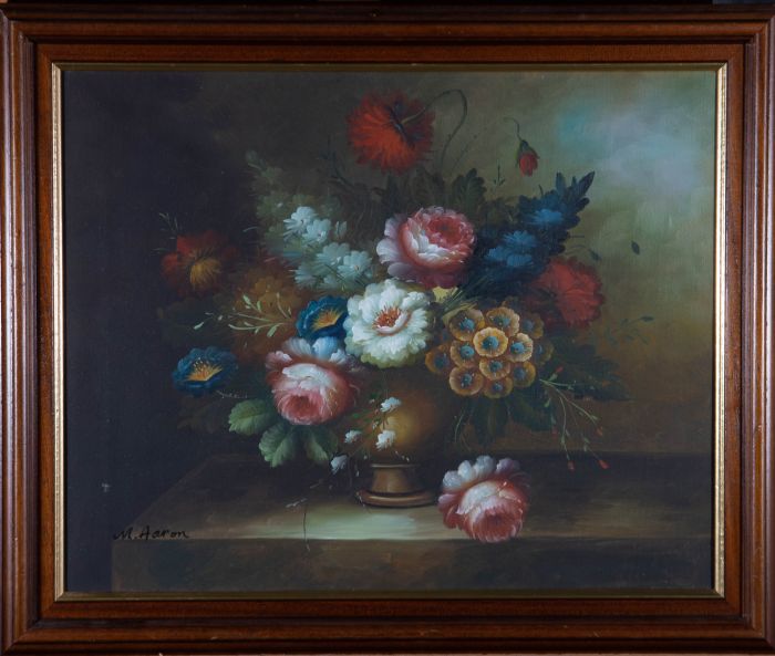 M. Aaron - Contemporary Oil, Dutch Style Floral Still Life