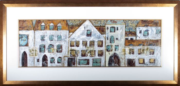 A. Boor - Large 20th Century Mixed Media, European Street