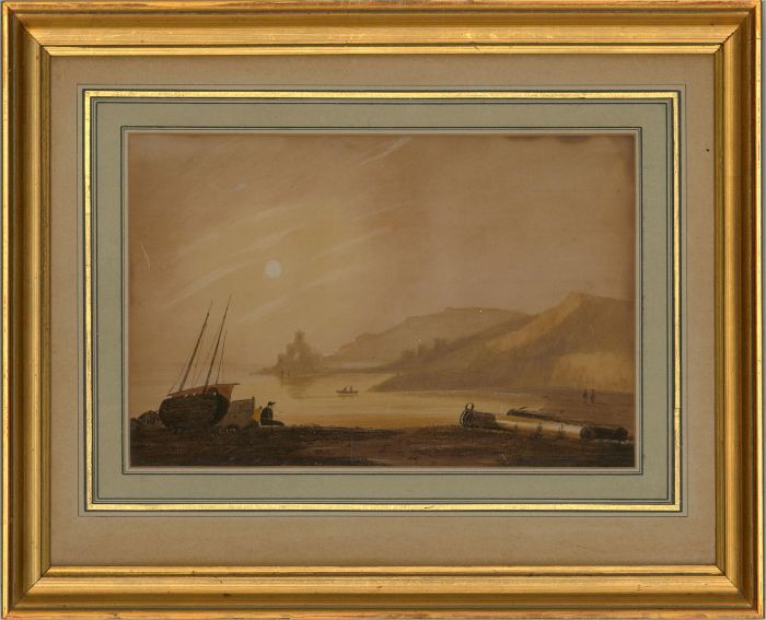 Mid 19th Century Watercolour - Coastal Sunset