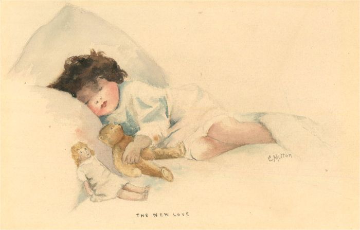 C. Mutton - Signed Mid 20th Century Watercolour, The New Love
