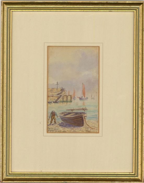 John Henry Martin (1835-1908) - Late 19th Century Watercolour, Clovelly Harbour