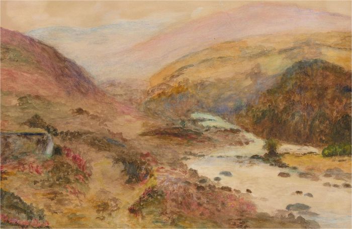Mid 20th Century Watercolour - The River Valley