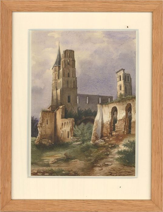 Late 19th Century Watercolour - Town Ruins