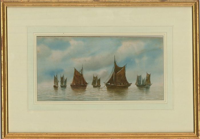 Late 19th Century Watercolour - Blue Sky And Calm Waters
