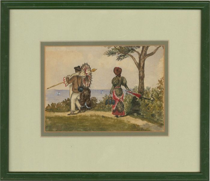Early 20th Century Watercolour - Day At The Beach