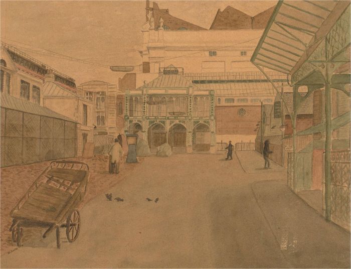 D. Baxter - 1976 Watercolour, Near Russell Street