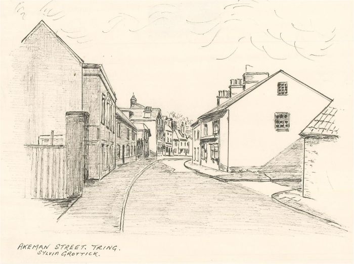 Sylvia Grottick - Three 20th Century Pen and Ink Drawings, Village Scenes