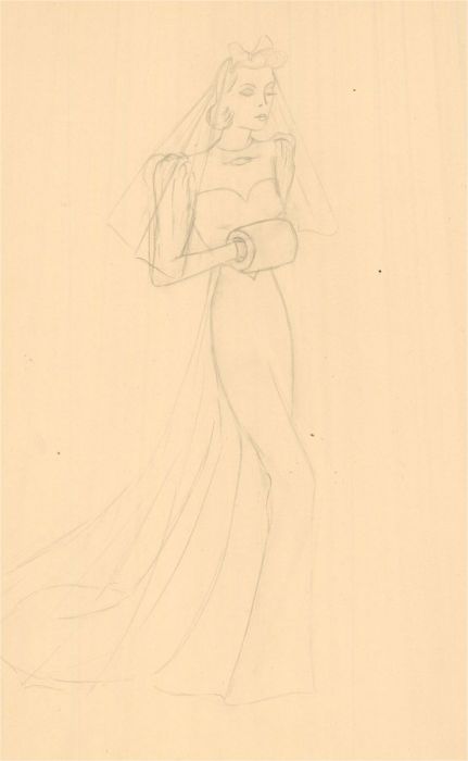 A Collection of Fourteen c.1935 Graphite Drawings - 1930s Women's Fashion