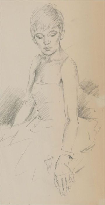Franco Matania (1922-2006) - Four Graphite Drawings, Female Portraits