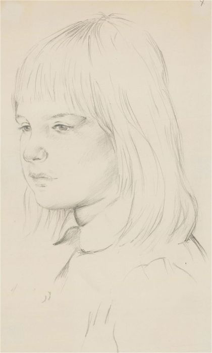 Franco Matania (1922-2006) - Four Graphite Drawings, Portrait Studies, Girls