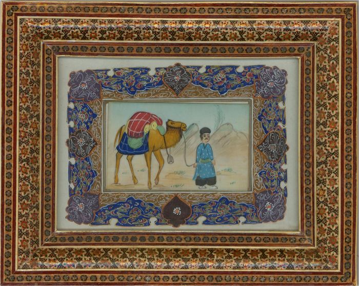 Indian Miniatures - Early 20th Century Watercolour, A Man And His Camel