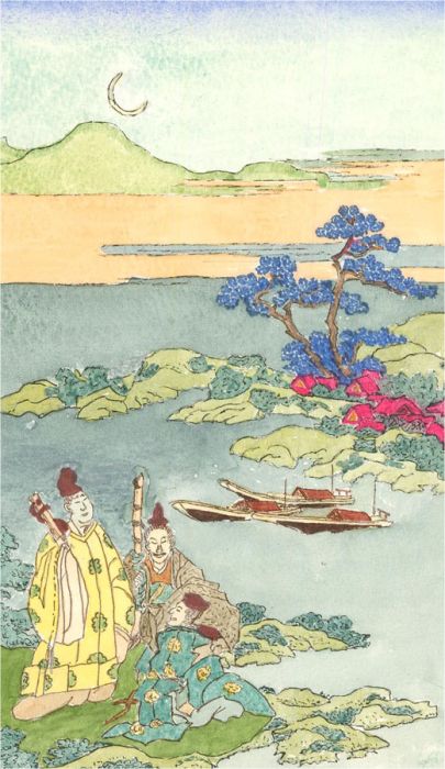 After Hokusai - 20th Century Watercolour, Garden Landscape