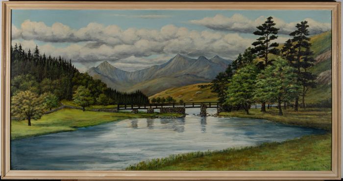 Edward Pope - 1974 Oil, Snowdon from Capel Curig