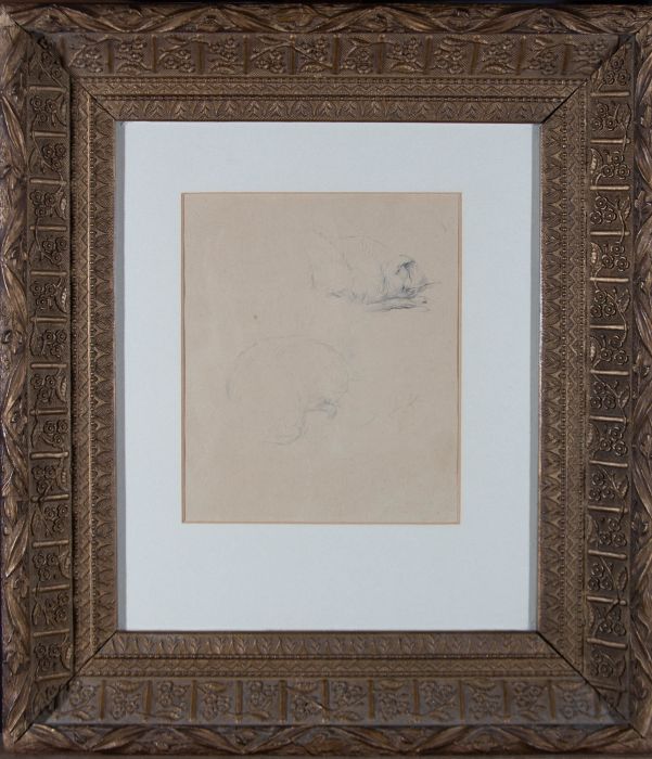 Early 20th Century Graphite Drawing - Sleeping Cats