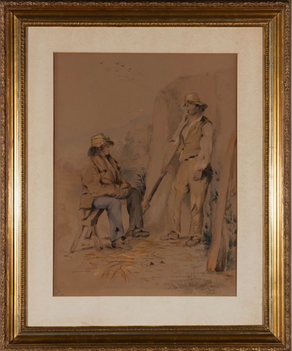 Manner of Erskine Nicol (1825–1904) - 1854 Watercolour, A Moment's Rest