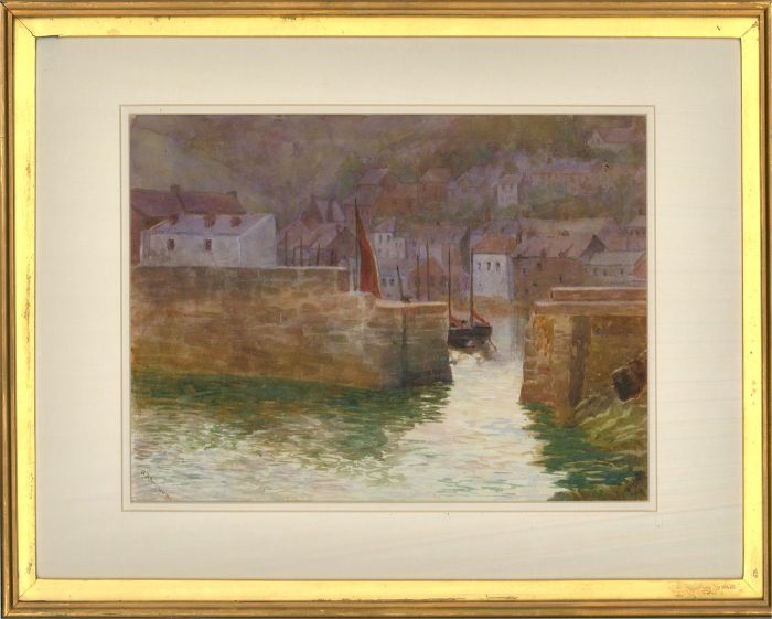 A. B. Furneaux - Early 20th Century Watercolour, Polperro Harbour