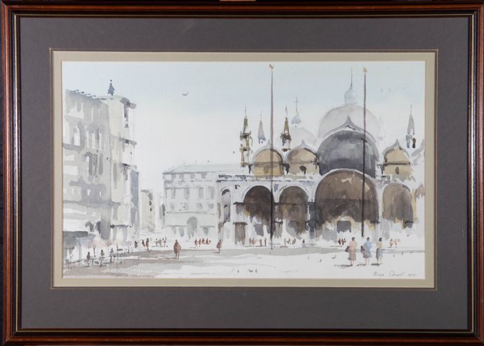 Brian Senior - 1991 Watercolour, St Mark's Square
