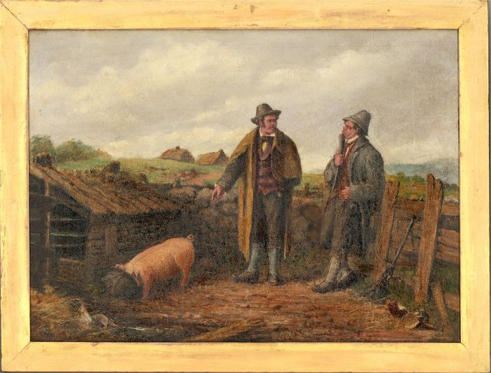 W.E. Mitchell - 1881 Oil, Look at the Pig