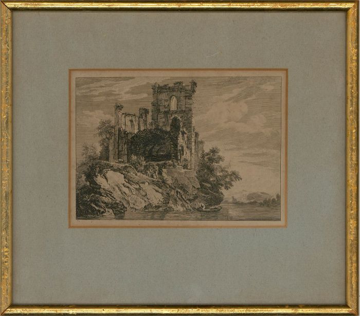 Attrib. Paul Sandby RA (1731-1809) - 18th Century Etching, Castle Ruins