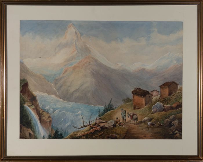 Late 19th Century Watercolour - View of the Matterhorn