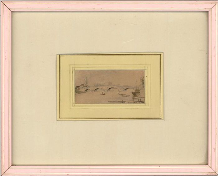 Early 20th Century Watercolour - Bridge Across The River