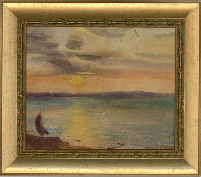 Elsie March (1884–1974) - Mid 20th Century Watercolour, Sunset Shoreline