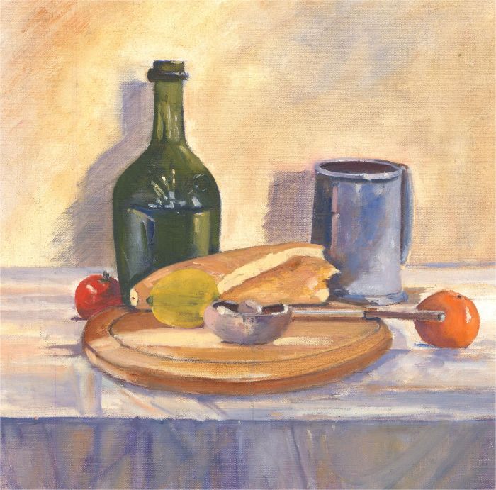Contemporary Oil - Still Life with Bread