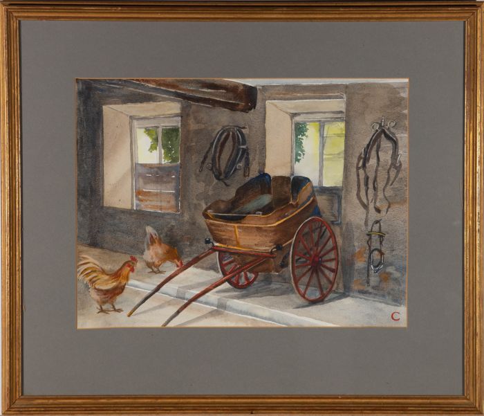 Contemporary Watercolour - Stable Interior