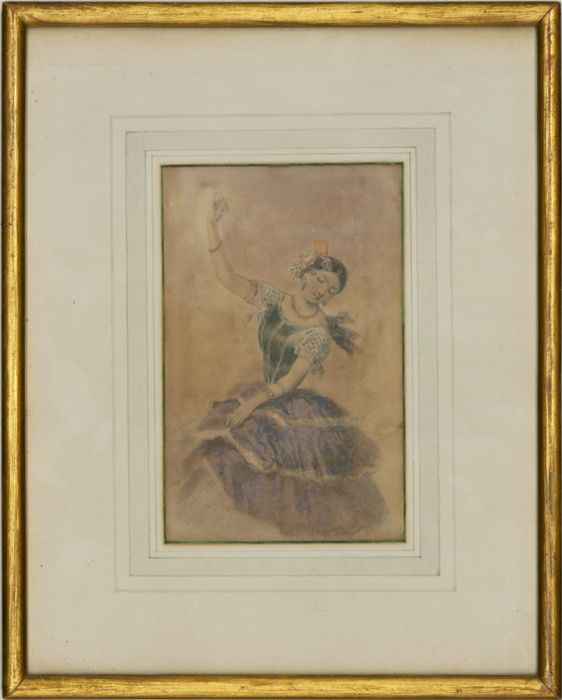 Egron Sellif Lundgren (1815-1875) -Mid 19th Century Watercolour, Flamenco Dancer