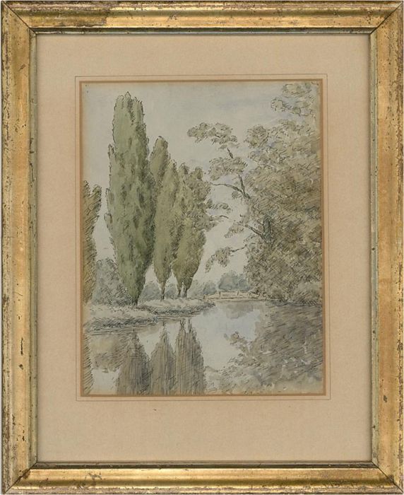 Early 20th Century Watercolour - River Reflections