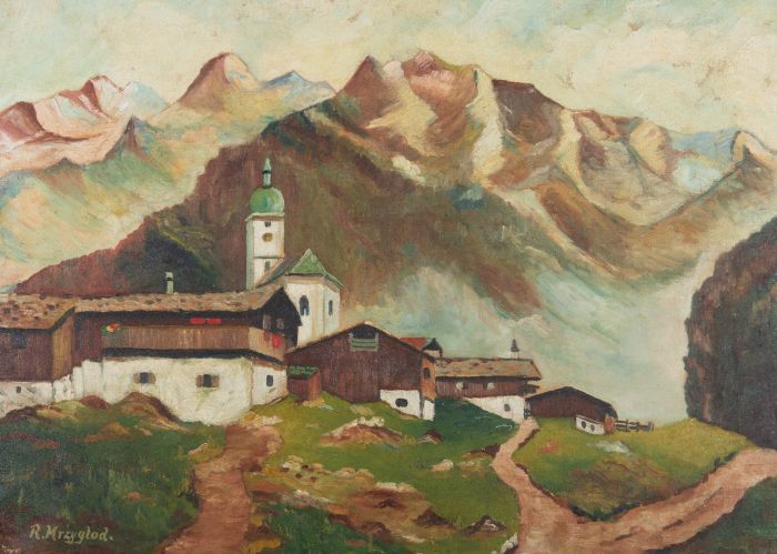 R. Mrzyglod - Polish Early 20th Century Oil, Mountain Village