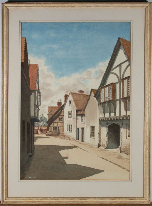 J.S. Kelley - Contemporary Watercolour, A Quiet Cotswold Street