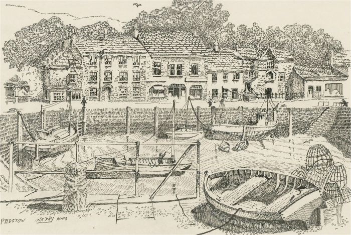 N.K. Day - 2003 Pen and Ink Drawing, Padstow