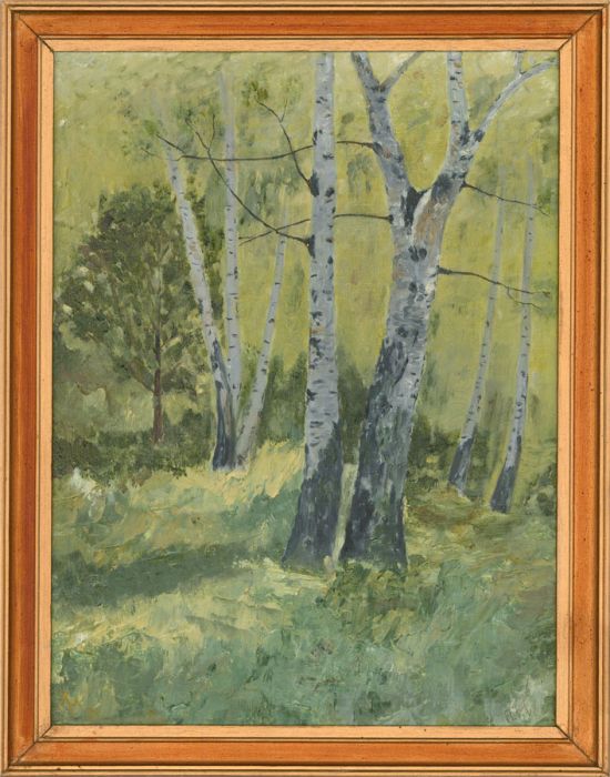R.M. - 20th Century Oil, Woodland Scene
