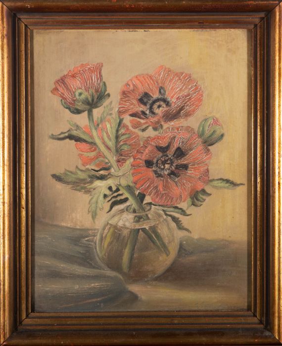 E. Seisenheiner - Signed Early 20th Century Oil, Still Life Study of Poppies