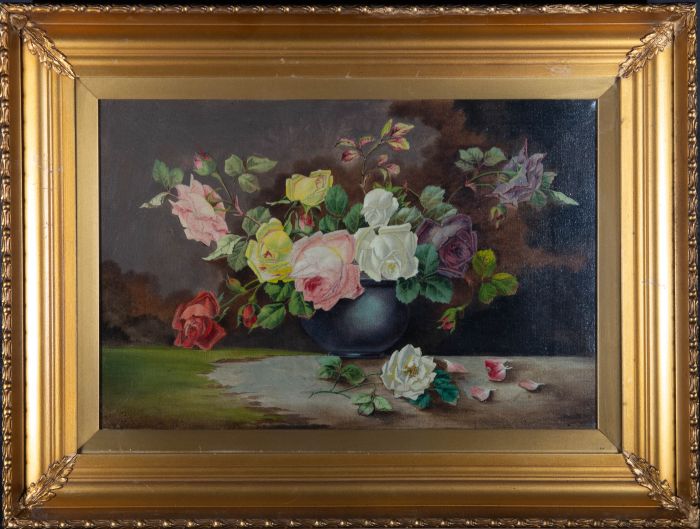 1924 Oil - Still Life of Roses