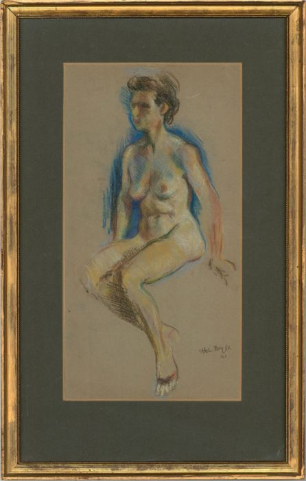 H. Doyle - 1941 Pastel, Female Nude Figure
