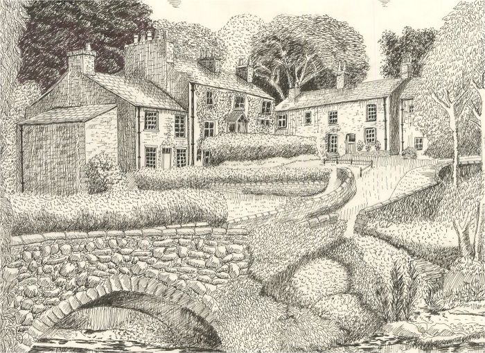 N.K. Day - 20th Century Pen and Ink Drawing, Clapham, North Yorkshire