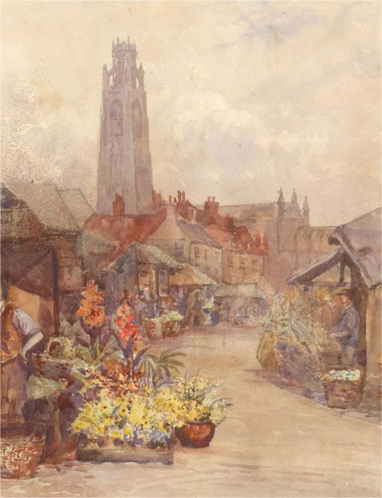 Early 20th Century Watercolour - View of the Boston Stump