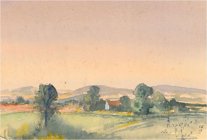 Louis Valentine - Mid 20th Century Watercolour, Rural View II