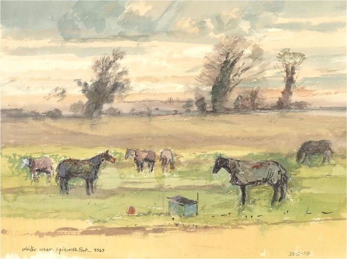 Keith Johnson (1931-2018) - 2009 Watercolour, Winter Wear, Spixworth